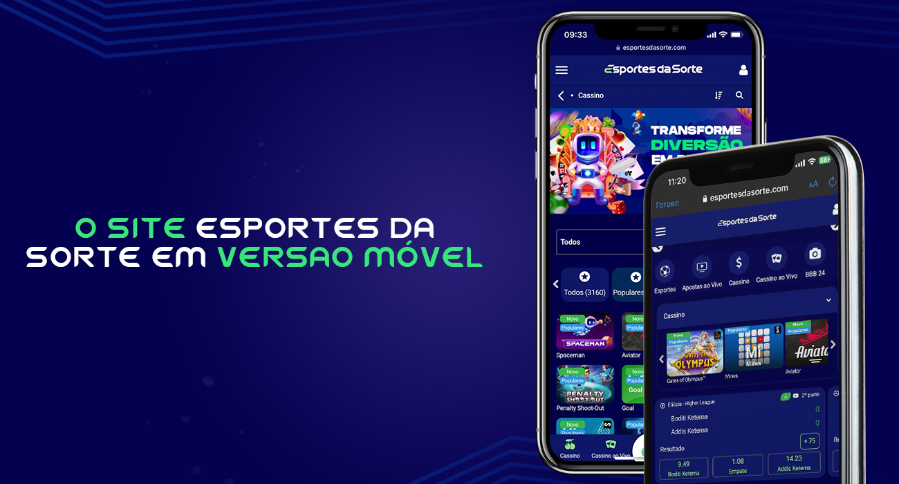 Informações sobre o sítio Web do Esportes Da Sorte adaptado aos telemóveis